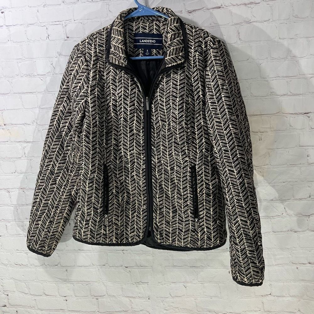 Lands' End Quilted Primaloft Jacket Zip Pockets Lightweight Packable Size Small